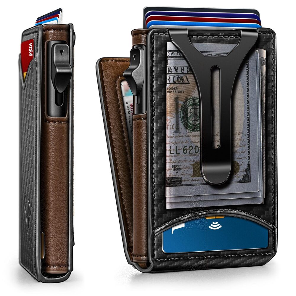 3442 Wallet,Money Clip Wallet Slim For Gift 9Cards-Metal Credit Card Case